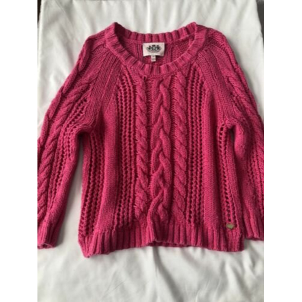 Juicy Couture Sweater Girls Size 10 Pink Pull Over Kids Youth